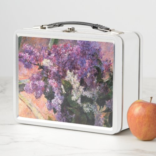 Lilacs in a Window by Mary Cassatt Metal Lunch Box