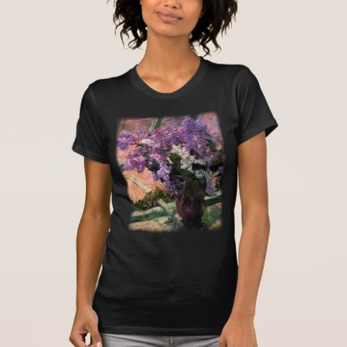 Lilacs in a Window by Mary Cassatt T_Shirt