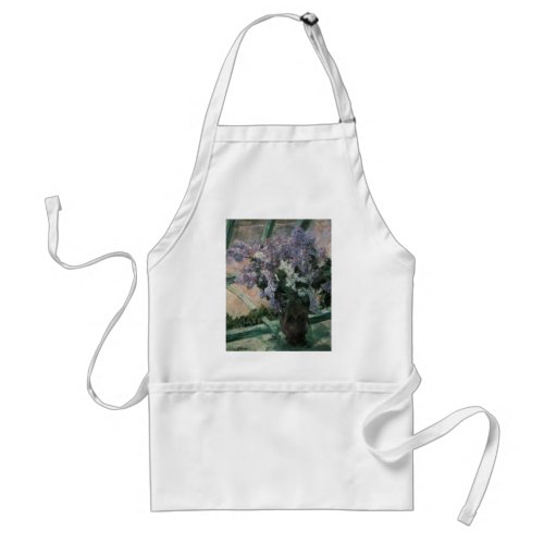 Lilacs in a Window by Mary Cassatt Vintage Art Adult Apron