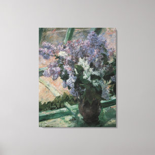 Lilacs in a Window by Mary Cassatt, Vintage Art Canvas Print