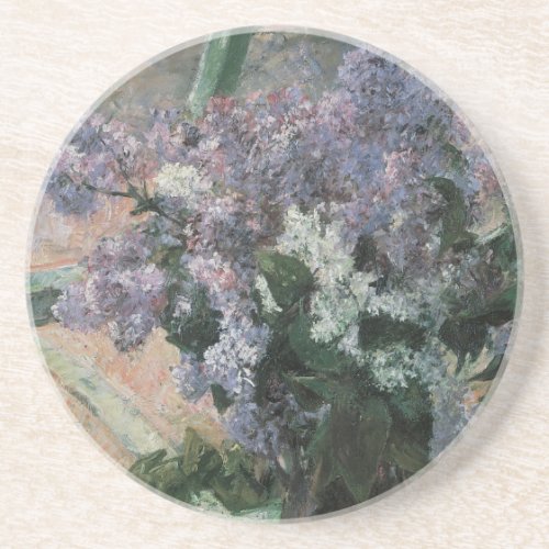 Lilacs in a Window by Mary Cassatt Vintage Art Coaster