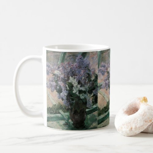 Lilacs in a Window by Mary Cassatt Vintage Art Coffee Mug