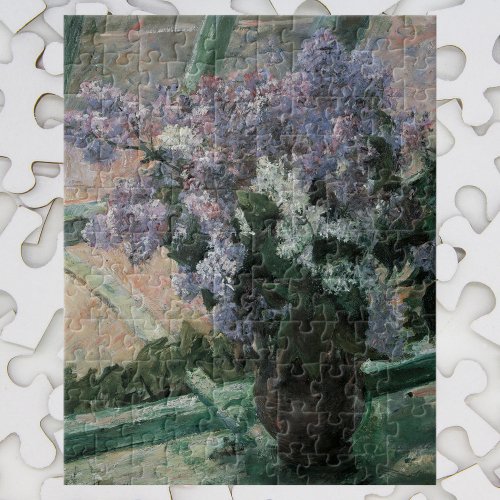 Lilacs in a Window by Mary Cassatt Vintage Art Jigsaw Puzzle