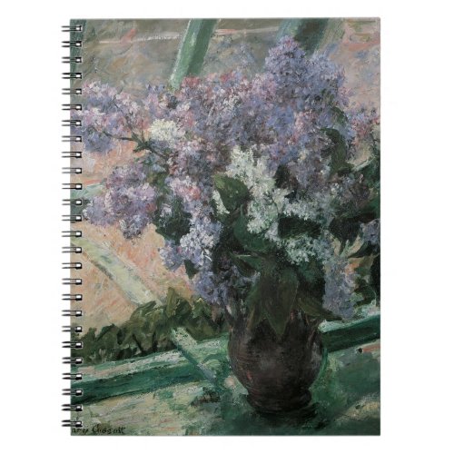 Lilacs in a Window by Mary Cassatt Vintage Art Notebook