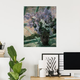 Lilacs in a Window by Mary Cassatt, Vintage Art Poster