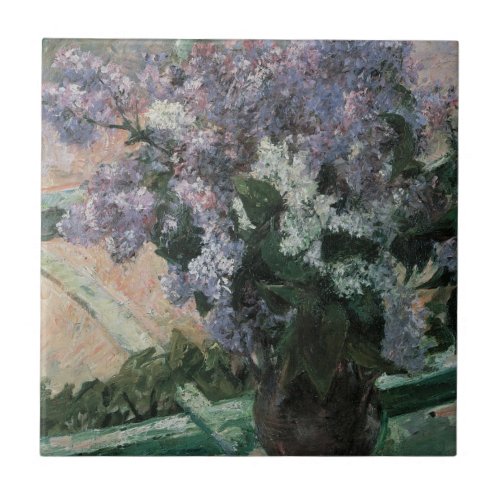 Lilacs in a Window by Mary Cassatt Vintage Art Tile