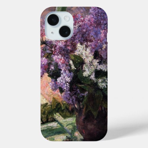Lilacs in a Window  Mary Cassatt iPhone 15 Case