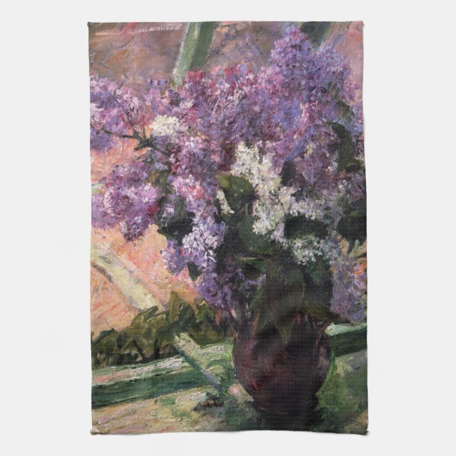 Lilacs in a Window | Mary Cassatt Kitchen Towel (Vertical)