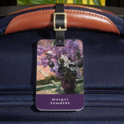 Lilacs in a Window  Mary Cassatt Luggage Tag