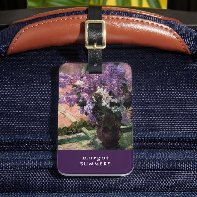 Lilacs in a Window | Mary Cassatt Luggage Tag (Front Insitu 2)
