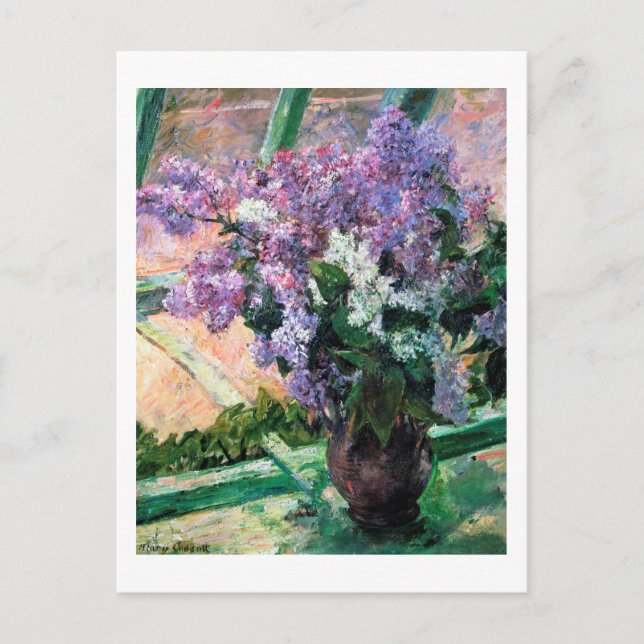 Lilacs in a Window, Mary Cassatt Postcard (Front)