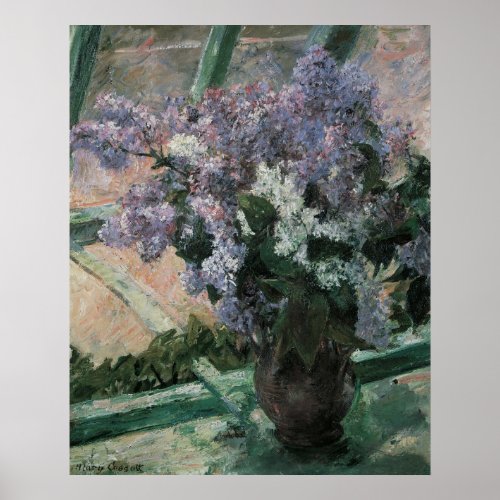 Lilacs in a Window Mary Cassatt Poster