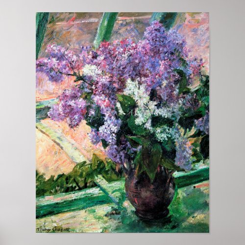 Lilacs in a Window Mary Cassatt Poster