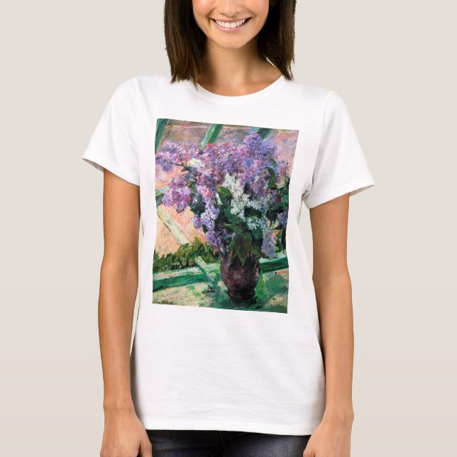 Lilacs in a Window, Mary Cassatt T-Shirt (Front)