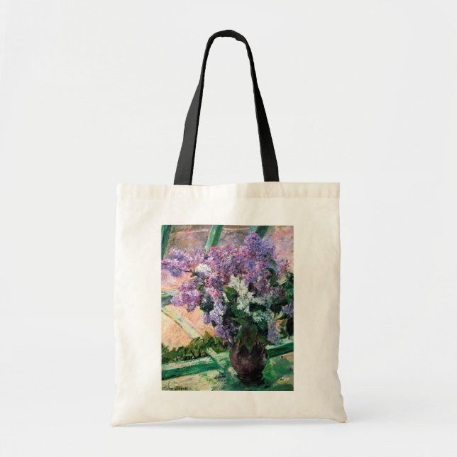 Lilacs in a Window, Mary Cassatt Tote Bag (Front)