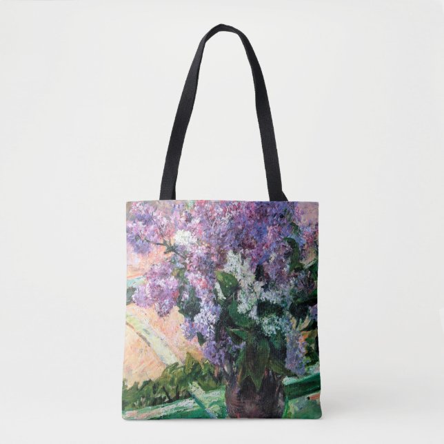 Lilacs in a Window, Mary Cassatt Tote Bag (Front)