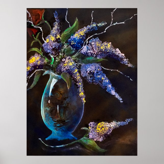 Lilacs in Abstract Vase Print (Front)