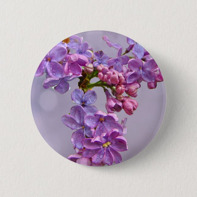 Lilacs in Springtime Pinback Button (Front)