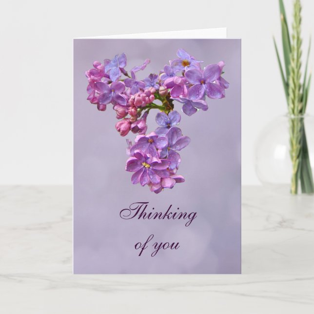 Lilacs in Springtime - Thinking of You Greeting Card (Front)