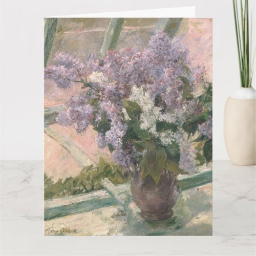 Lilacs in Window by Mary Cassatt American Paint Card