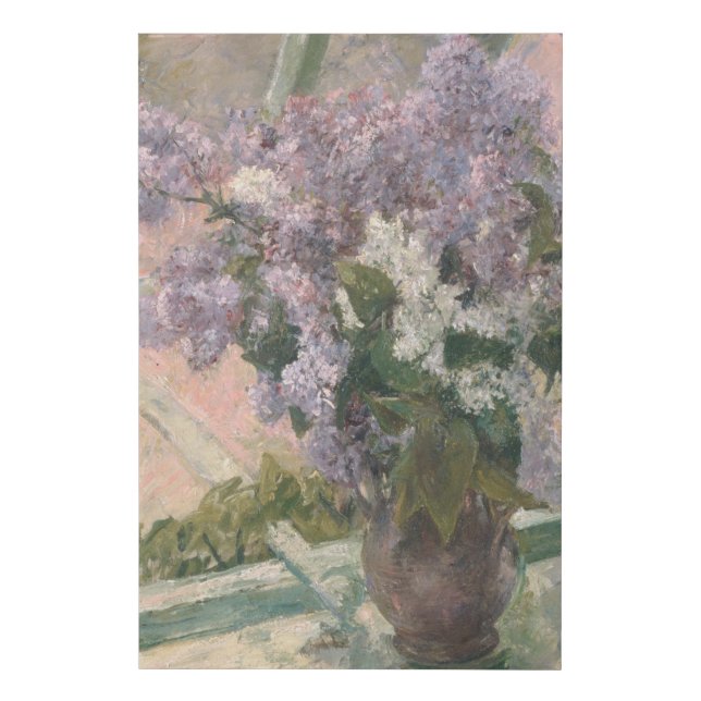 Lilacs in Window by Mary Cassatt American Painter Faux Canvas Print (Front)