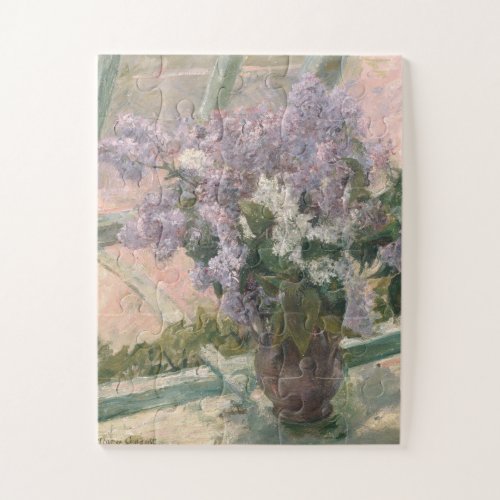 Lilacs in Window by Mary Cassatt American Painter Jigsaw Puzzle