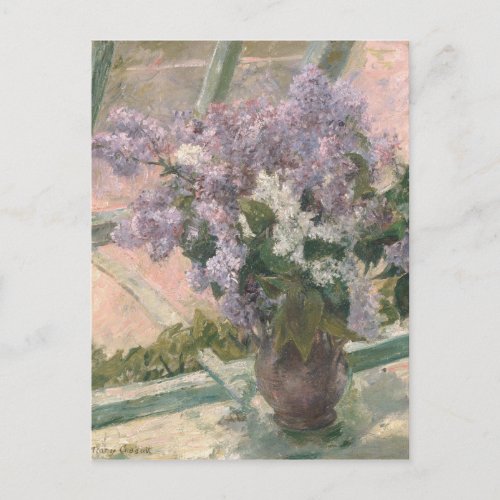 Lilacs in Window by Mary Cassatt American Painter Postcard