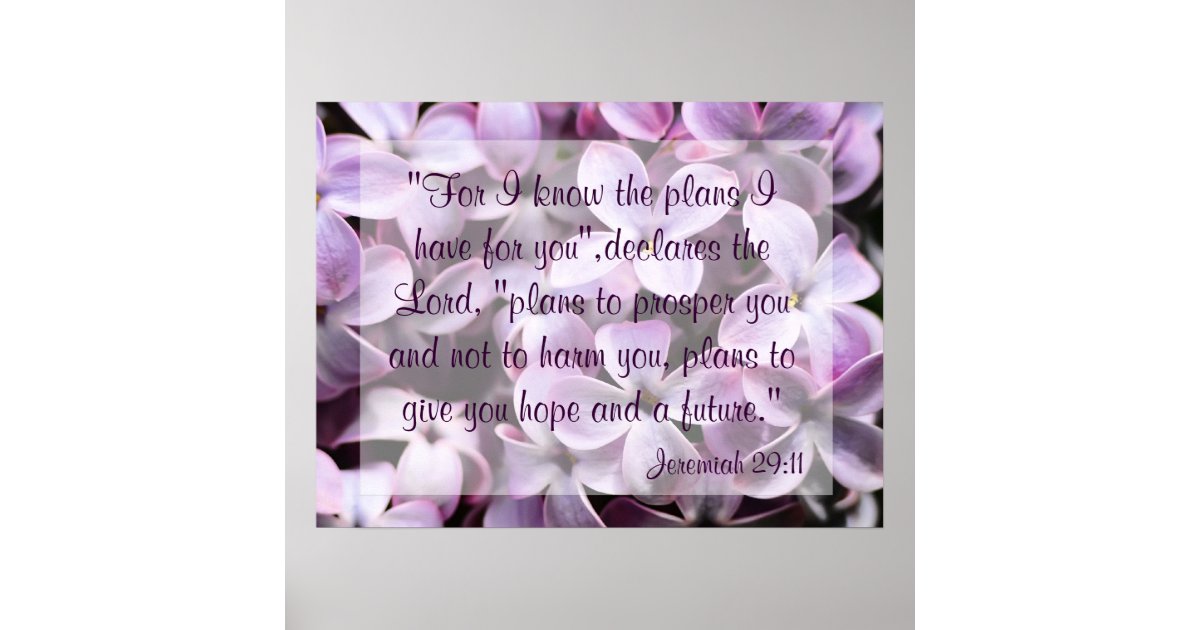 Lilacs Jeremiah 29:11 Poster | Zazzle