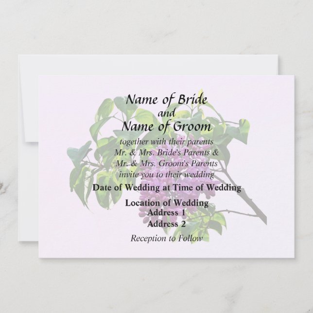 Lilacs Just Opening Invitation (Front)