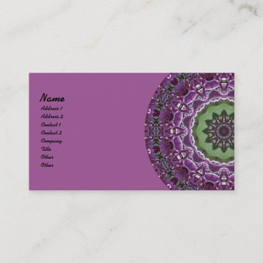 Customizable Lilacs Kaleidoscope Business Card Template
