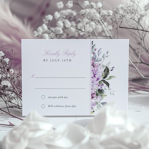Lilacs Lavender Bliss Wedding RSVP Card