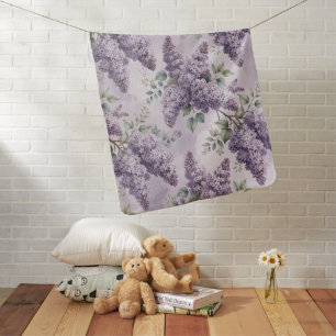 Lilacs Lilac Blossoms Sage Green Dusty Lavender Baby Blanket