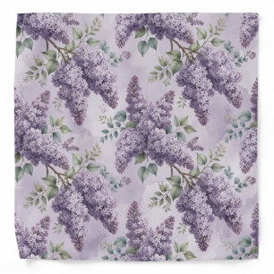 Lilacs Lilac Blossoms Sage Green Dusty Lavender Bandana