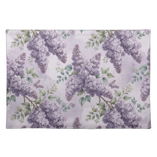 Lilacs Lilac Blossoms Sage Green Dusty Lavender Cloth Placemat