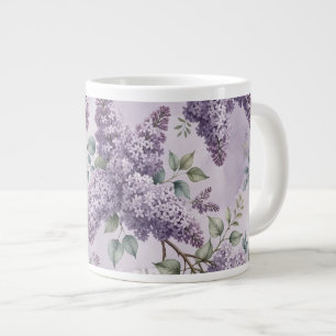 Lilacs Lilac Blossoms Sage Green Dusty Lavender  Giant Coffee Mug