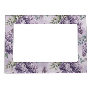 Lilacs Lilac Blossoms Sage Green Dusty Lavender Magnetic Frame