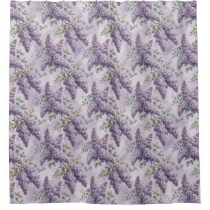 Lilacs Lilac Blossoms Sage Green Dusty Lavender Shower Curtain