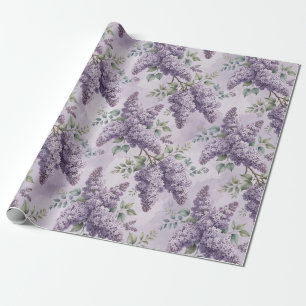 Lilacs Lilac Blossoms Sage Green Dusty Lavender Wrapping Paper