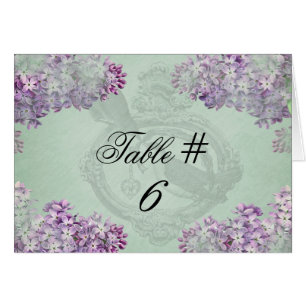 Lilacs Locket Customized Table Number Cards