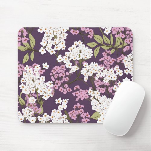 Lilacs On Purple Mouse Pad