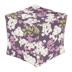 Lilacs On Purple Pouf