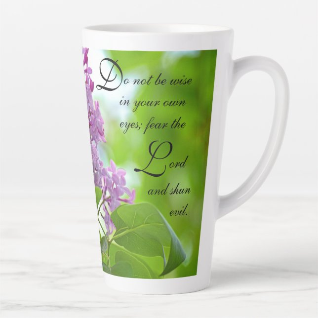 Lilacs Proverbs 3:7 Latte Mug (Right)