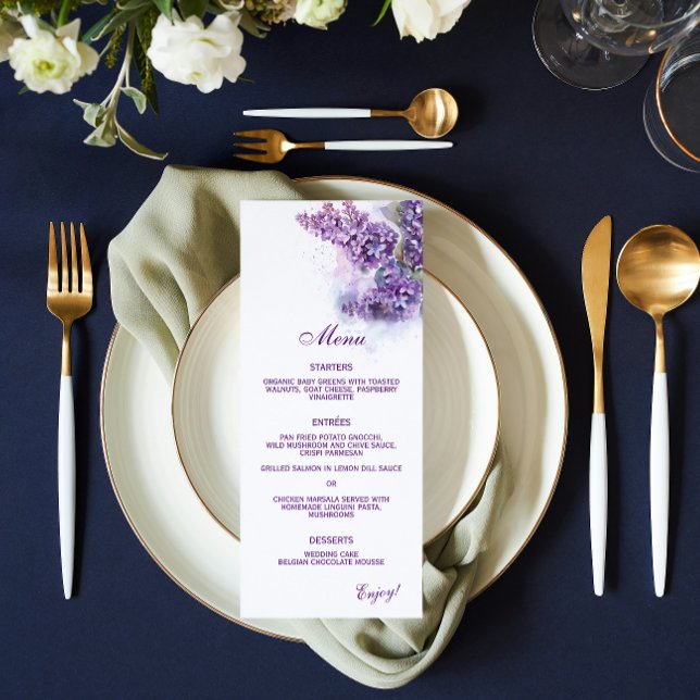 Lilacs Spring Summer Wedding  Menu (Creator Uploaded)