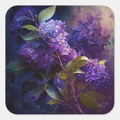 Lilacs Square Sticker