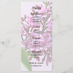 Lilacs Starting to Open Wedding Menu