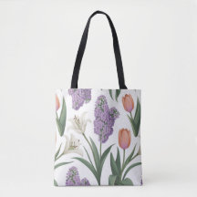 Lilacs Tulips Lilies Shopping Errand Tote Bag