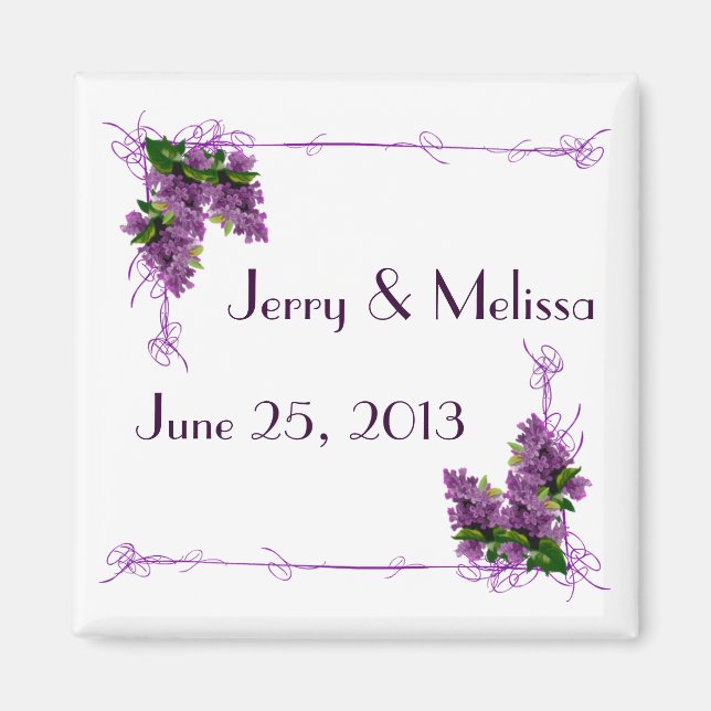 Lilacs Wedding Favor Magnet (Front)