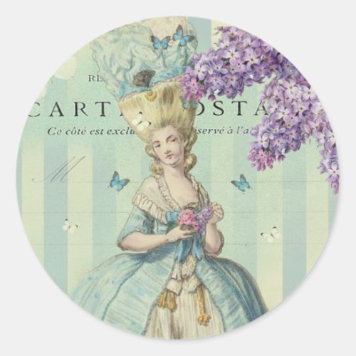Lilas au printemps classic round sticker