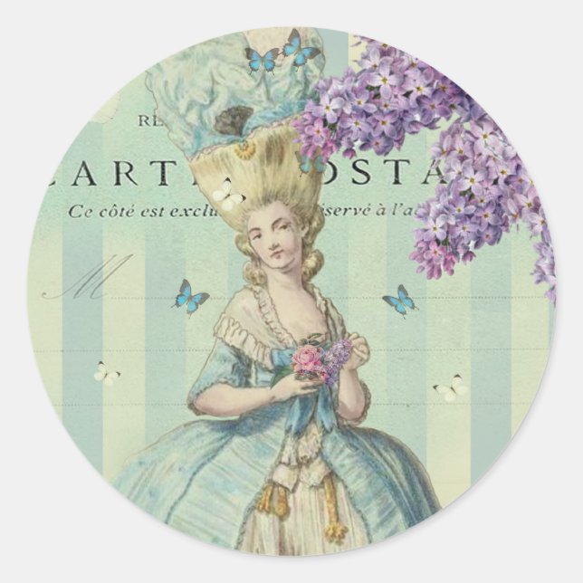 Lilas au printemps classic round sticker (Front)