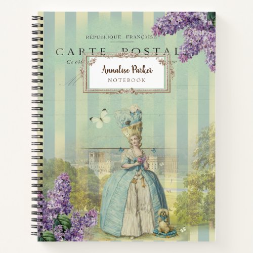 Lilas au printemps French inspired  Personalized  Notebook